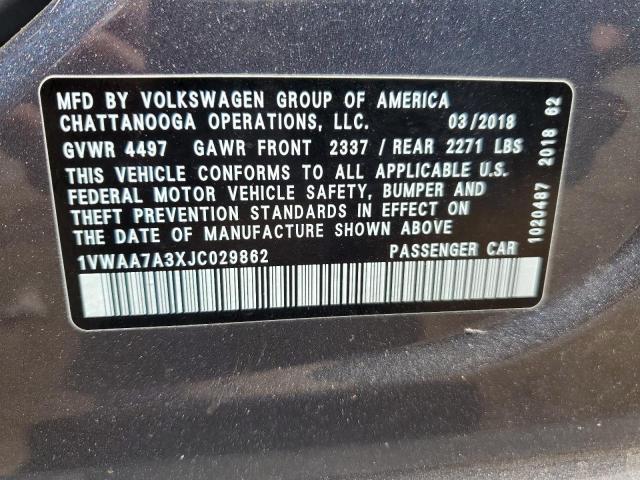 1VWAA7A3XJC029862 Volkswagen PASSAT S