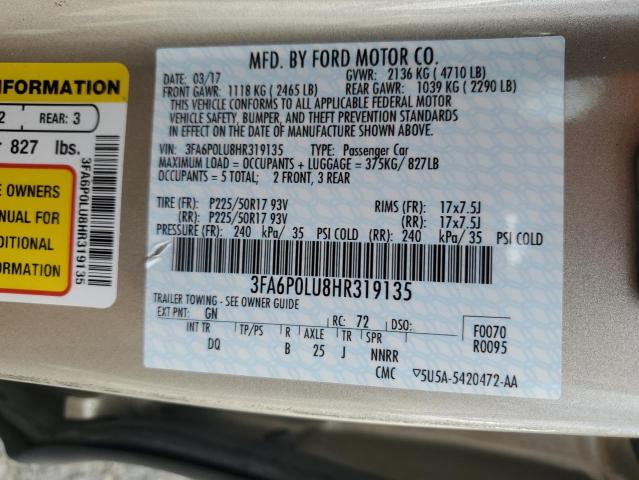 3FA6P0LU8HR319135 Ford 2.0l 4v atk hev