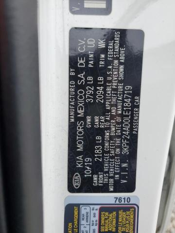 3KPF24AD0LE184719 KIA FORTE FE