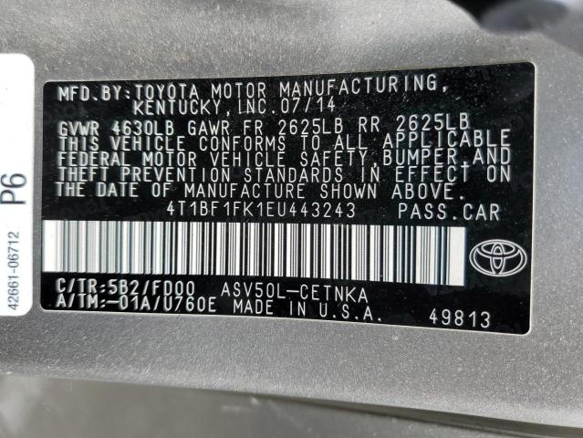 4T1BF1FK1EU443243 Toyota CAMRY L