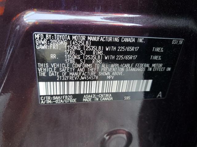 2T3ZFREV7JW454578 Toyota 2ar-fe
