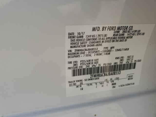 2FMHK6C86JBA08553 Ford FLEX SEL