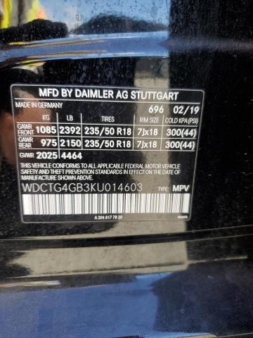 WDCTG4GB3KU014603 Mercedes-Benz 270