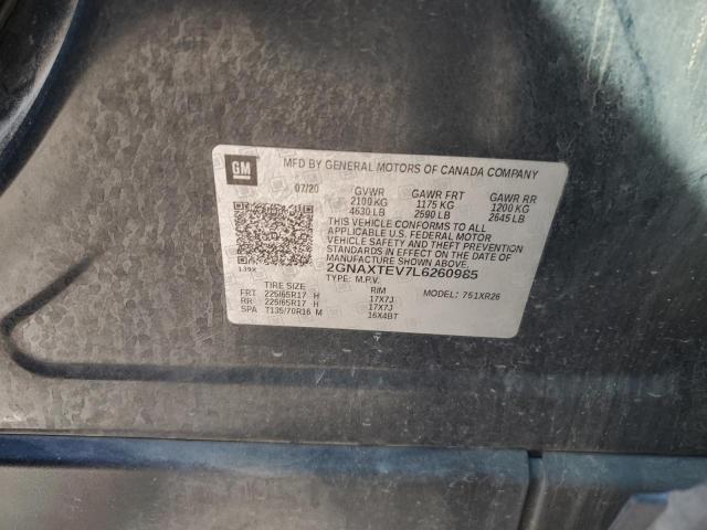 2GNAXTEV7L6260985 Chevrolet EQUINOX LT