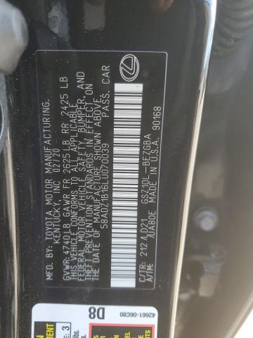 58ADZ1B16LU070039 Lexus ES 350