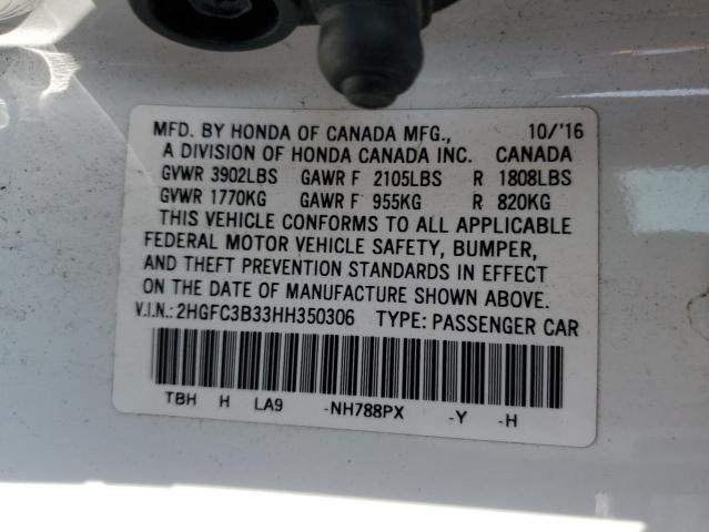 2HGFC3B33HH350306 Honda CIVIC EX
