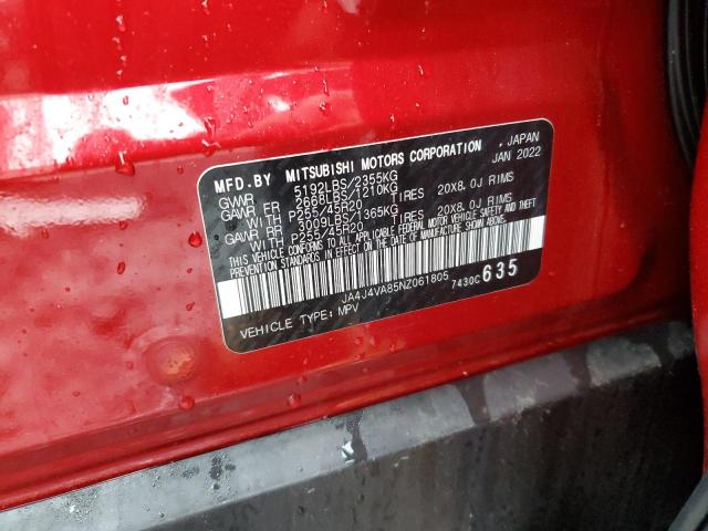 JA4J4VA85NZ061805 Mitsubishi Outlander
