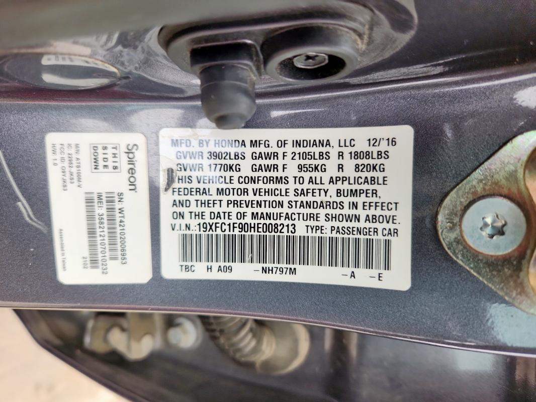 19XFC1F90HE008213 Honda CIVIC TOUR