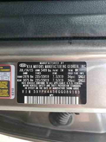 5XYPK4A56GG089183 KIA SORENTO SX