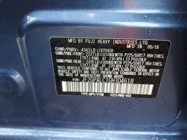 JF2GPALC1GH304618 Subaru naturally aspirated