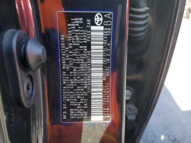5YFBURHE4GP498706 Toyota 2zr-fe