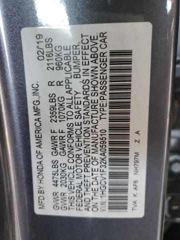 1HGCV1F32KA059510 Honda l15be
