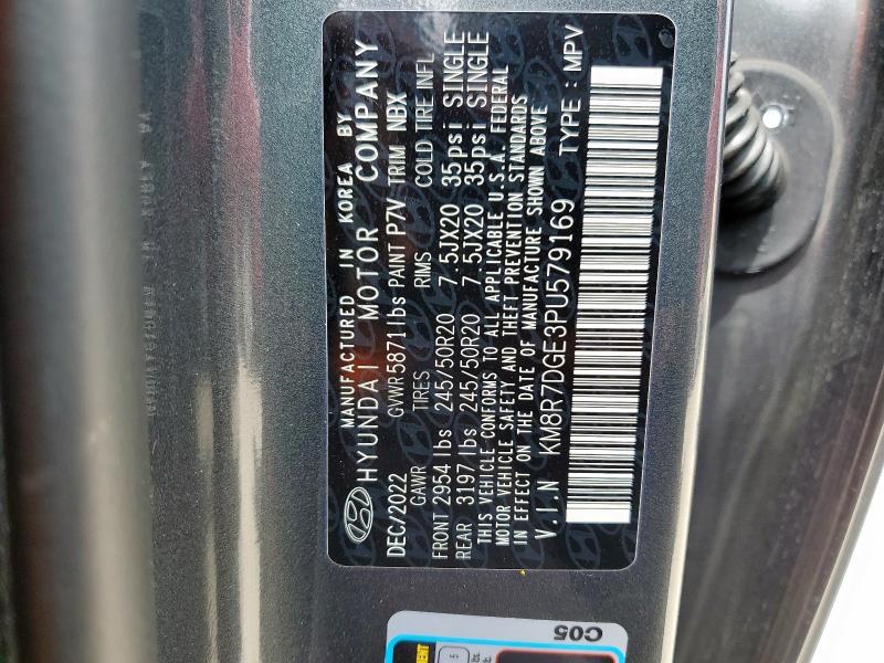 KM8R7DGE3PU579169 Hyundai gdi lambda ii