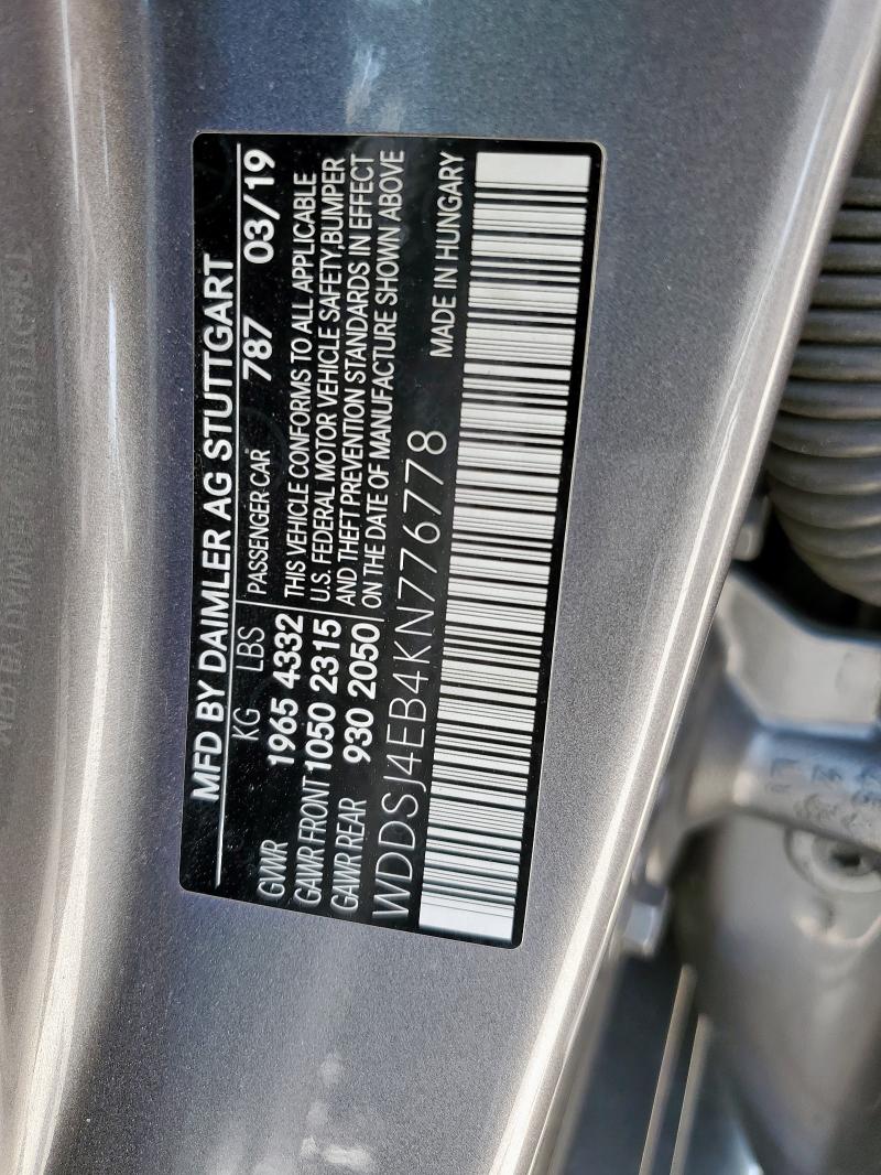 WDDSJ4EB4KN776778 Mercedes-Benz CLA 250