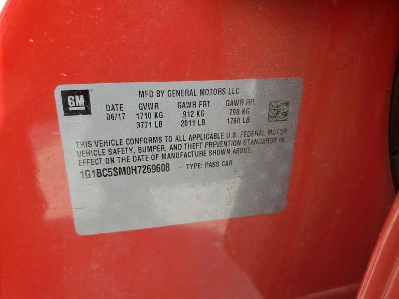 1G1BC5SM0H7269608 Chevrolet CRUZE LS