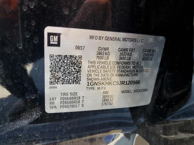1GNSKHKC5JR120566 Chevrolet l83 - sidi: spark ignited direct injection, vvt: variable valve timing, afm, e85 max, alum