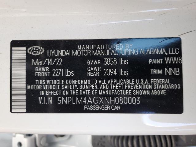 5NPLM4AGXNH080003 Hyundai mpi nu pe
