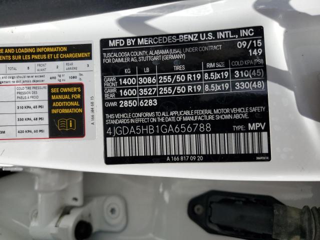 4JGDA5HB1GA656788 Mercedes-Benz GLE 350 4M