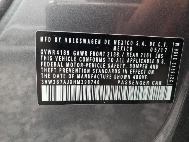 3VW2B7AJXHM398746 Volkswagen JETTA S