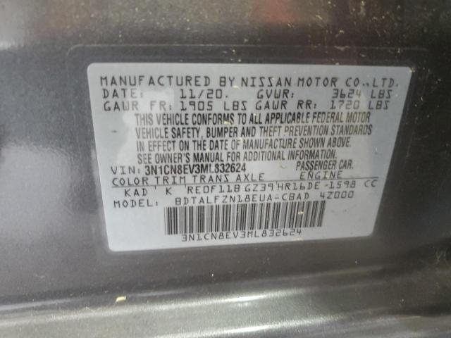 3N1CN8EV3ML832624 Nissan VERSA SV