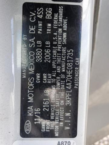 3KPFL4A70HE081735 KIA mpi nu