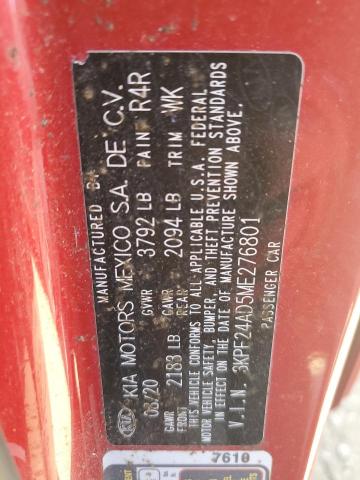 3KPF24AD5ME276801 KIA FORTE FE