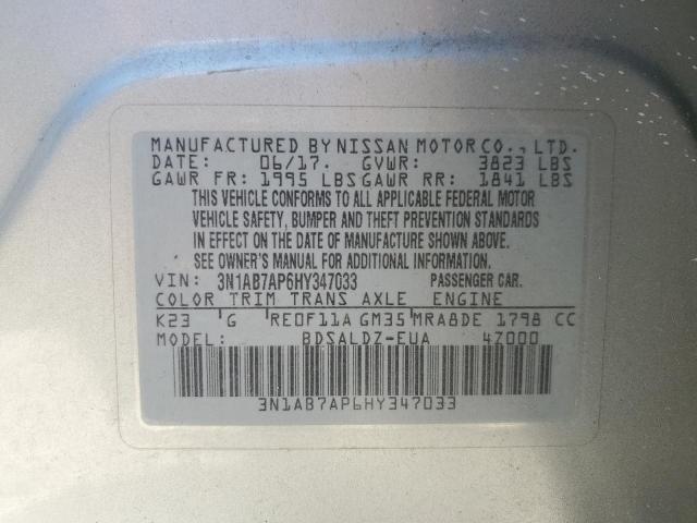 3N1AB7AP6HY347033 Nissan 2017