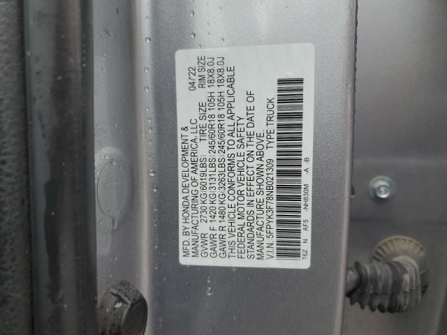 5FPYK3F78NB021309 Honda j35y6