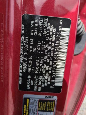 5XYZUDLB3HG418123 Hyundai SANTA FE S