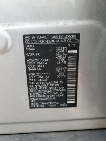 KNMAT2MV2GP711469 Nissan ROGUE S
