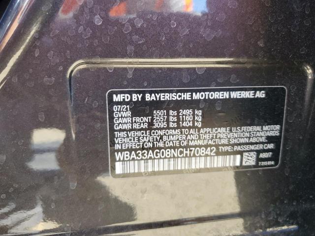 WBA33AG08NCH70842 BMW 2022