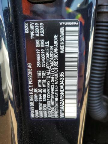 WP1AA2AY5NDA04335 Porsche 2022