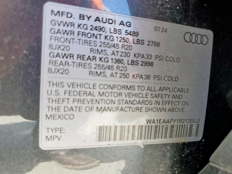 WA1EAAFY1R2135523 Audi Q5 PREMIUM