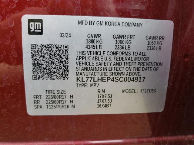 KL77LHEP4SC004917 Chevrolet TRAX 1LT