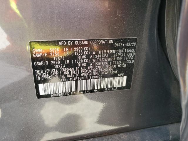 4S4BTGKD6L3190037 Subaru u4