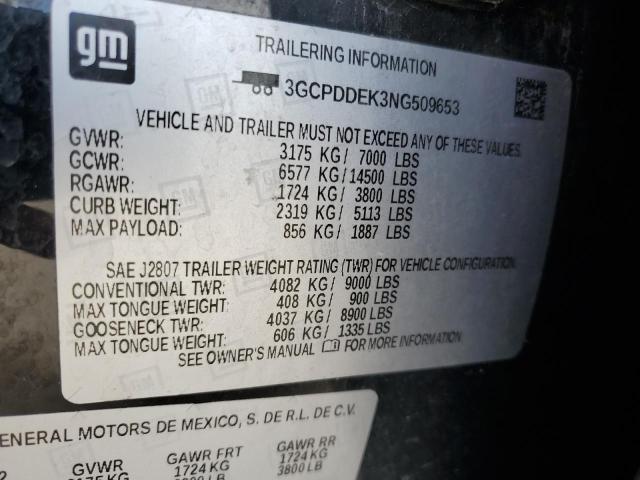 3GCPDDEK3NG509653 Chevrolet Silverado