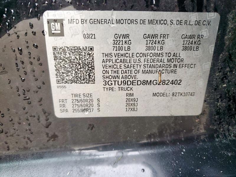 3GTU9DED8MG282402 GMC SIERRA K15