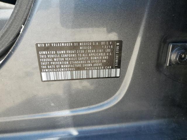 3VW267AJ5GM303903 Volkswagen 2016