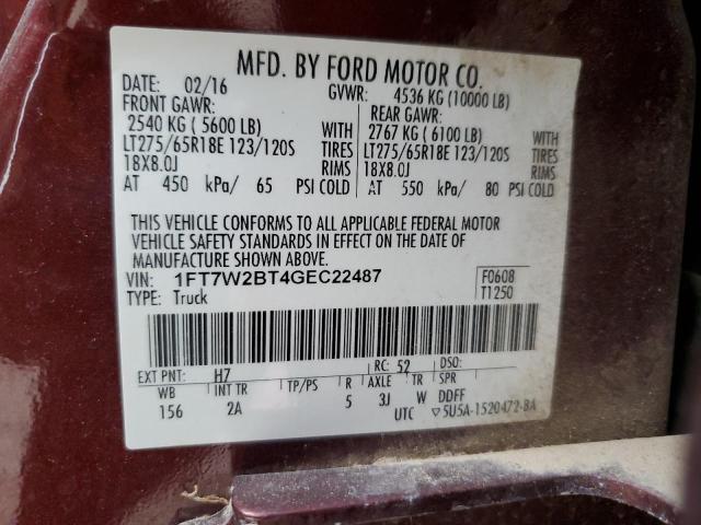 1FT7W2BT4GEC22487 Ford F250 SUPER
