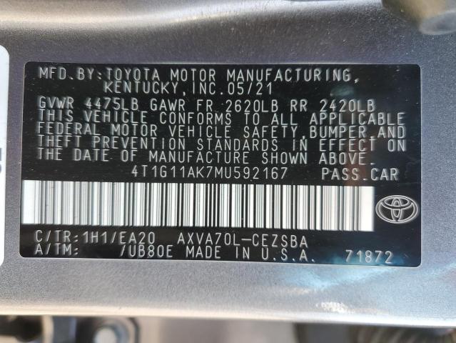 4T1G11AK7MU592167 Toyota a25a-fks