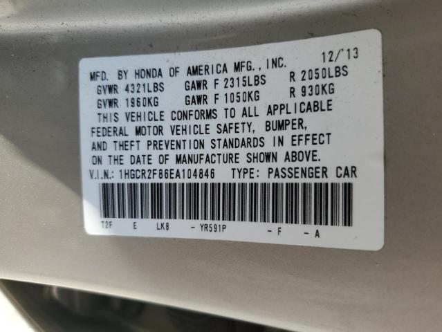 1HGCR2F86EA104846 Honda ACCORD EXL