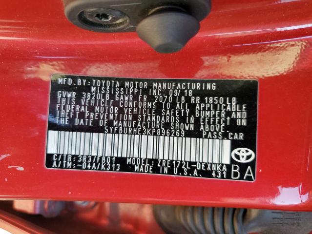 5YFBURHE3KP896269 Toyota COROLLA L