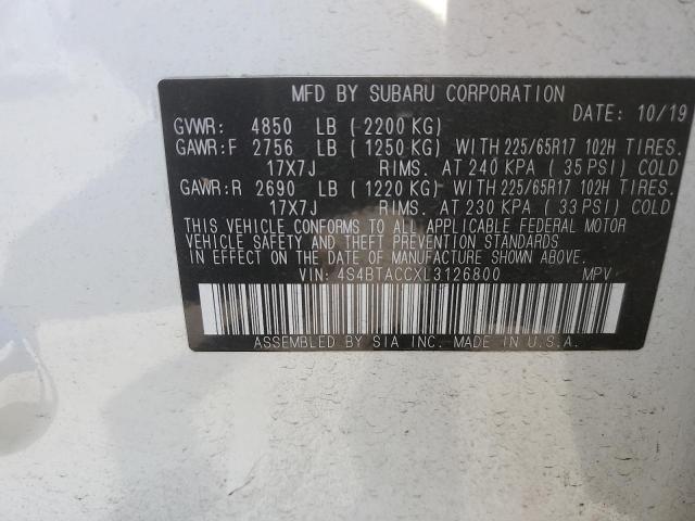 4S4BTACCXL3126800 Subaru u5