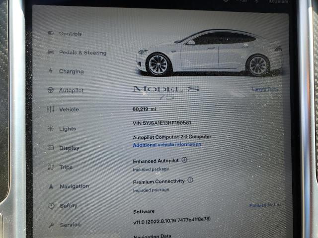 5YJSA1E13HF190581 Tesla MODEL S