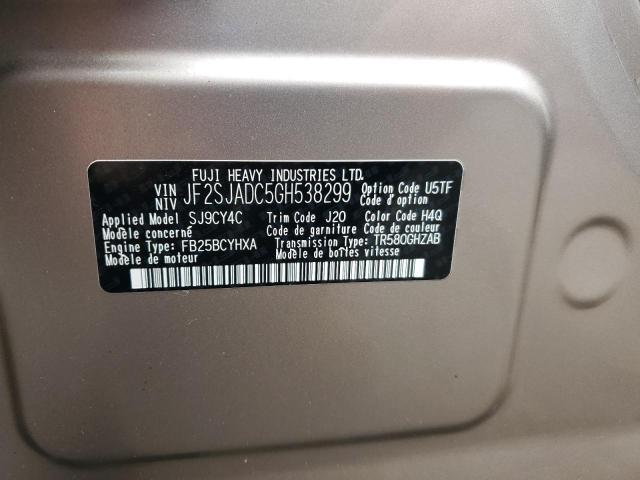 JF2SJADC5GH538299 Subaru FORESTER 2