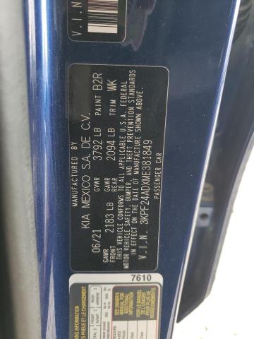 3KPF24ADXME381849 KIA FORTE FE