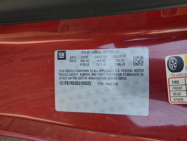 1G1FB1RX8G0168823 Chevrolet CAMARO LT