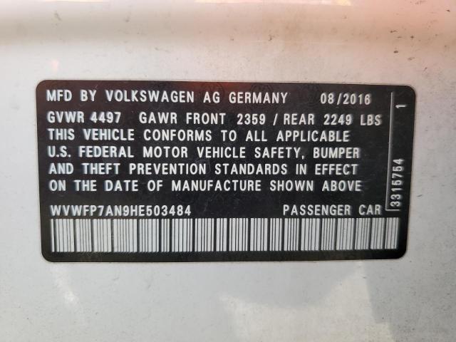 WVWFP7AN9HE503484 Volkswagen 2.0 tsi