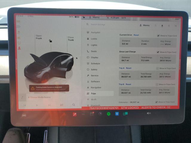 7SAYGDEE6NF429701 Tesla Model Y
