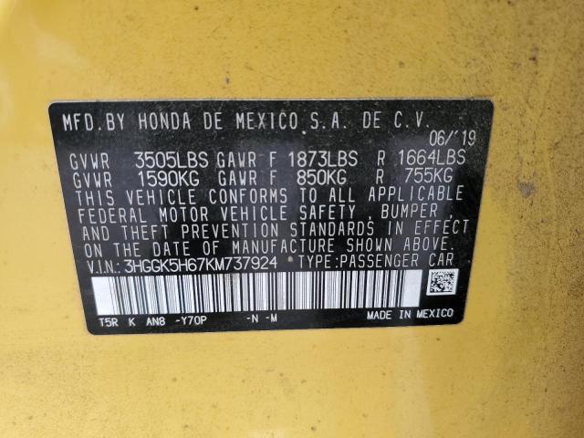 3HGGK5H67KM737924 Honda l15b1
